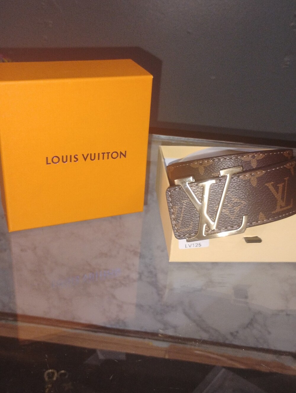 Louis Vuitton Brown Monogram Canvas Belt with LV Initials Buckle